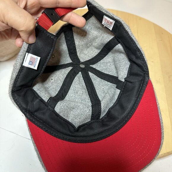 Topo Designs Wool Grey Ball Cap Adjustable Outdoor Hiking Hat Cap - Picture 5 of 6